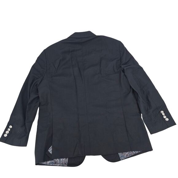 Alan Flusser Polyester Black Suit Jacket Sport Coat Men's 42S Preppy 2400 - Picture 2 of 13